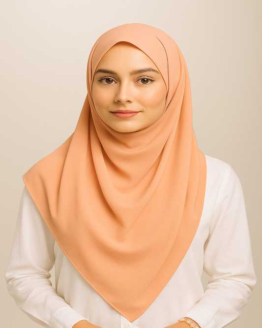 🍑 Peach Georgette Hijab – Lightweight Luxury Hijab