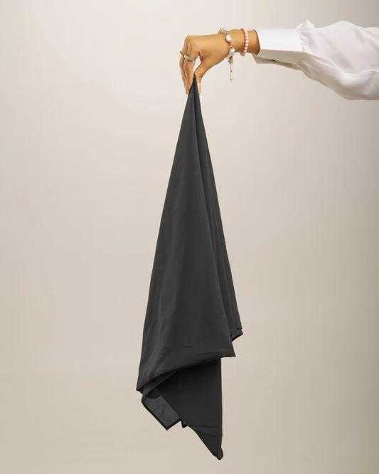 🖤 Pure Black Georgette Hijab – Lightweight Luxury Hijab