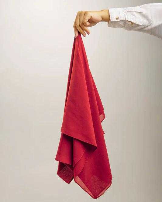 ❤️ Radiant Red Georgette Hijab – Lightweight Luxury Hijab